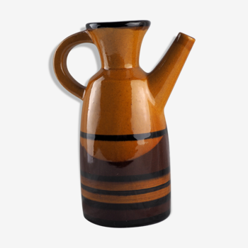 Water pitcher, vibe sixties black and ochre - anonymous - 50s / 60s