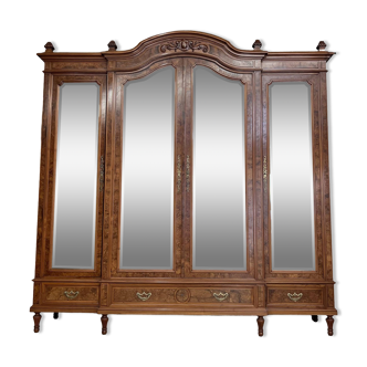 Louis XVI Wardrobe Mirror Wardrobe H 2.70m in mahogany walnut