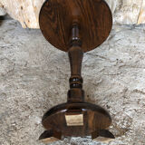 Fifth wheel side table vintage round wood