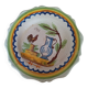 Antique plate in earthenware – hand-painted decoration – collector's item