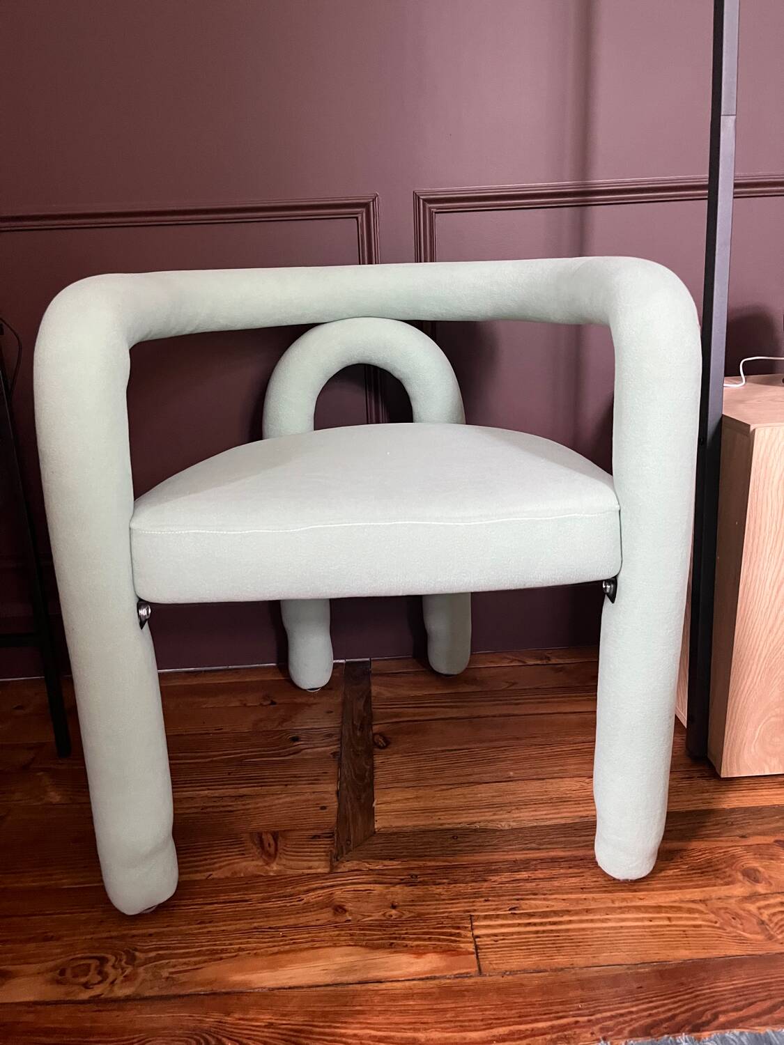 Chaise en velours des années 70