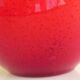 Pot-bellied, art deco vase in speckled ruby red multi-layered glass, white interior