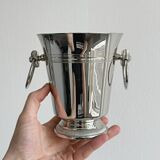 Small silver metal ice bucket