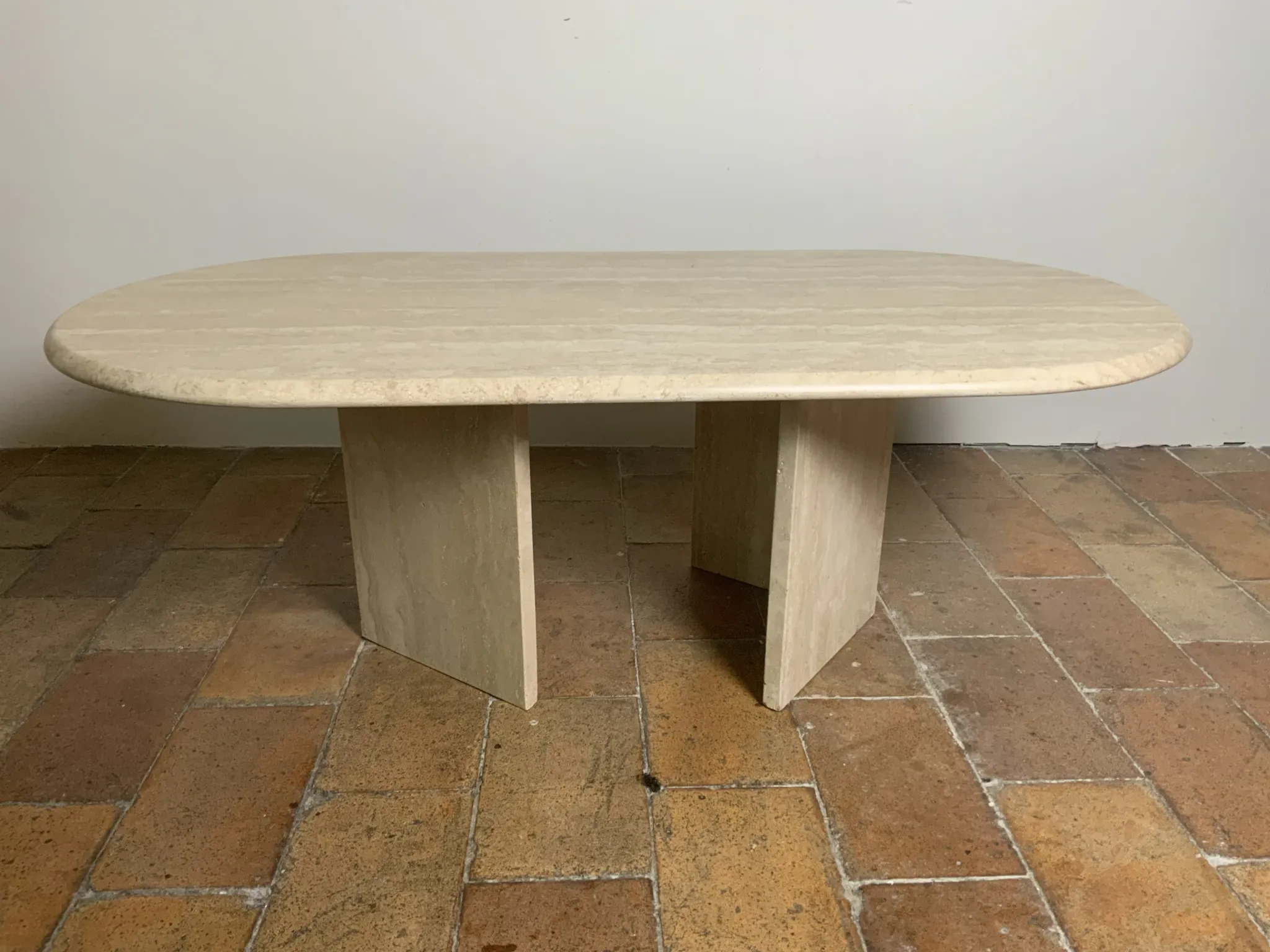 Travertine coffee table