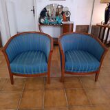 Pair of Maison Parisienne Rosello basket armchairs