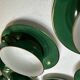 Service 14 Tasse et sous-tasse à Bouillon Art-Deco Vert Émeraude et Or