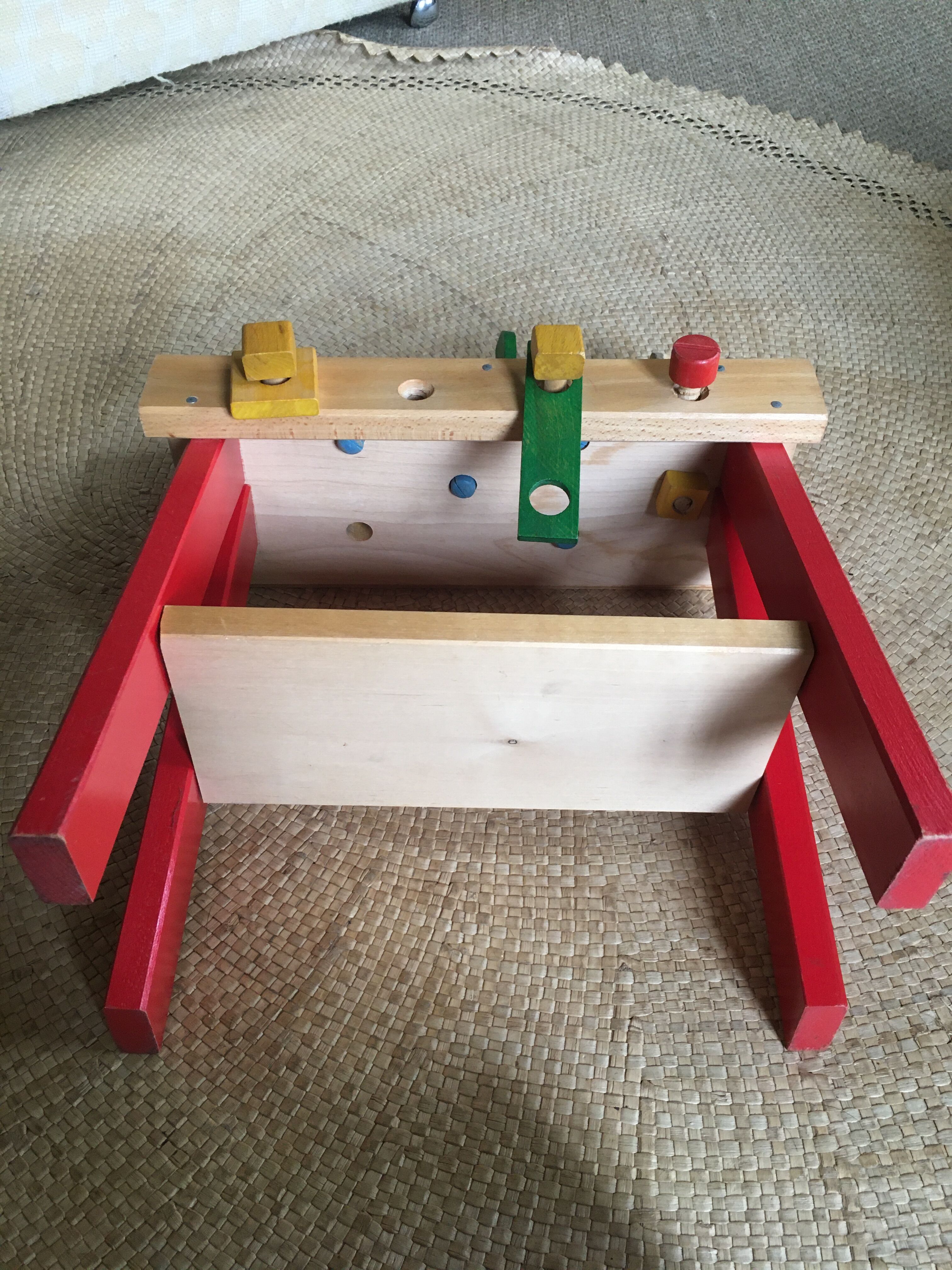 Children's wooden workbench