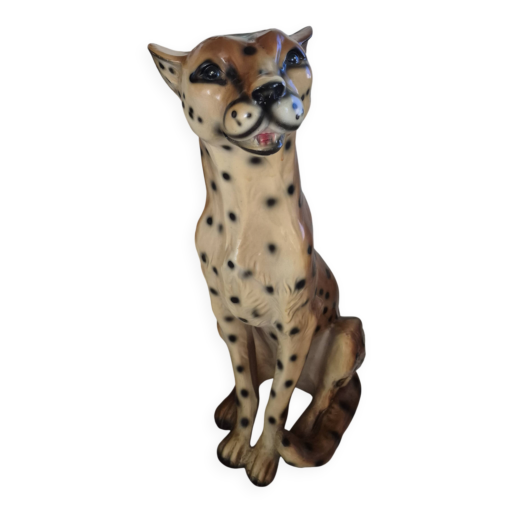 Ceramic leopard decoration