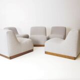Set of Five Modular reupholstered sofa, 1970