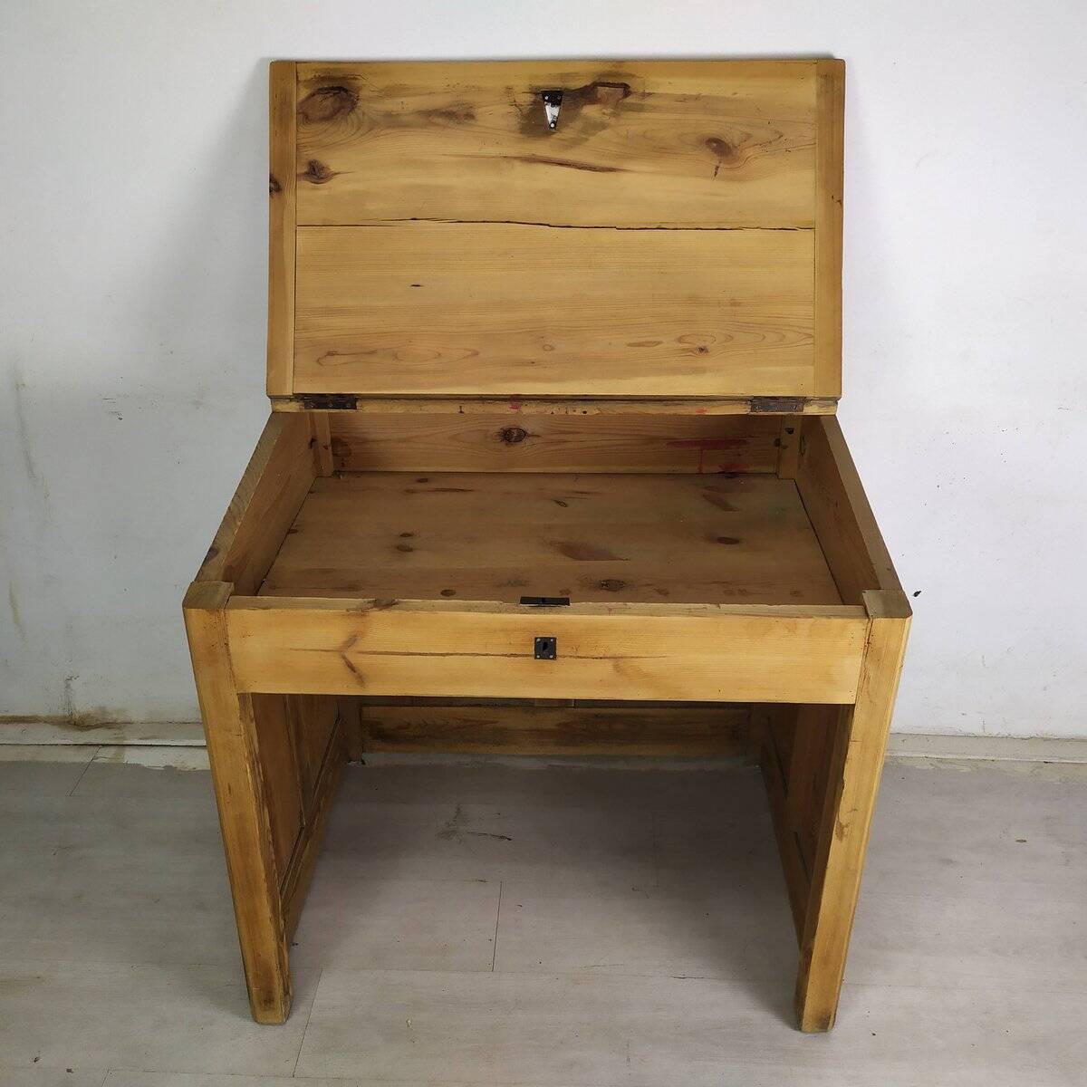 Striped pine office counter