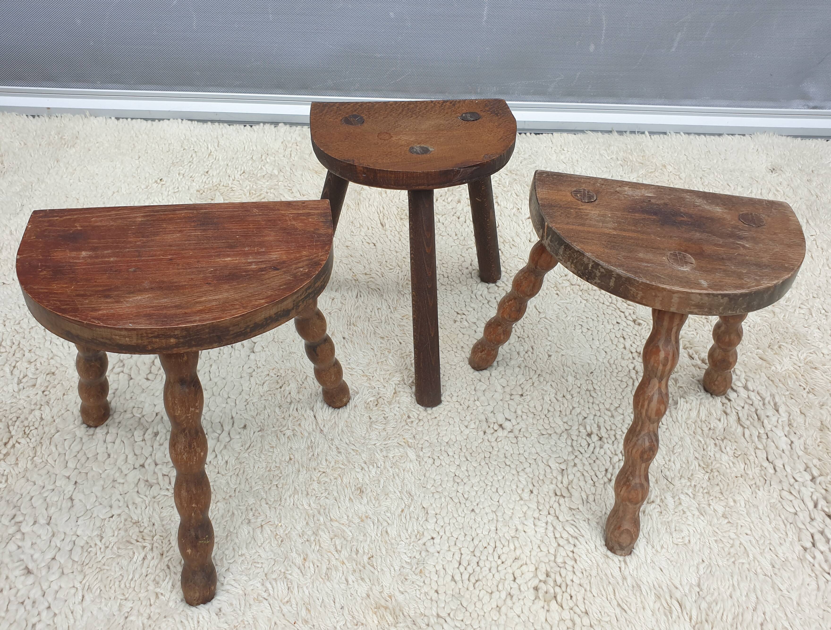 Trio of Nature decorative milking stools