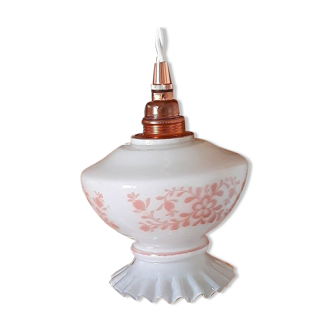 Baladeuse opaline blanche et rose