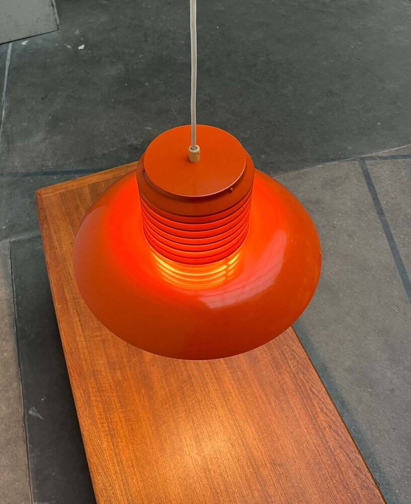 Mid-Century Modern German Space Age Orange Pendant Lamp, 1960s