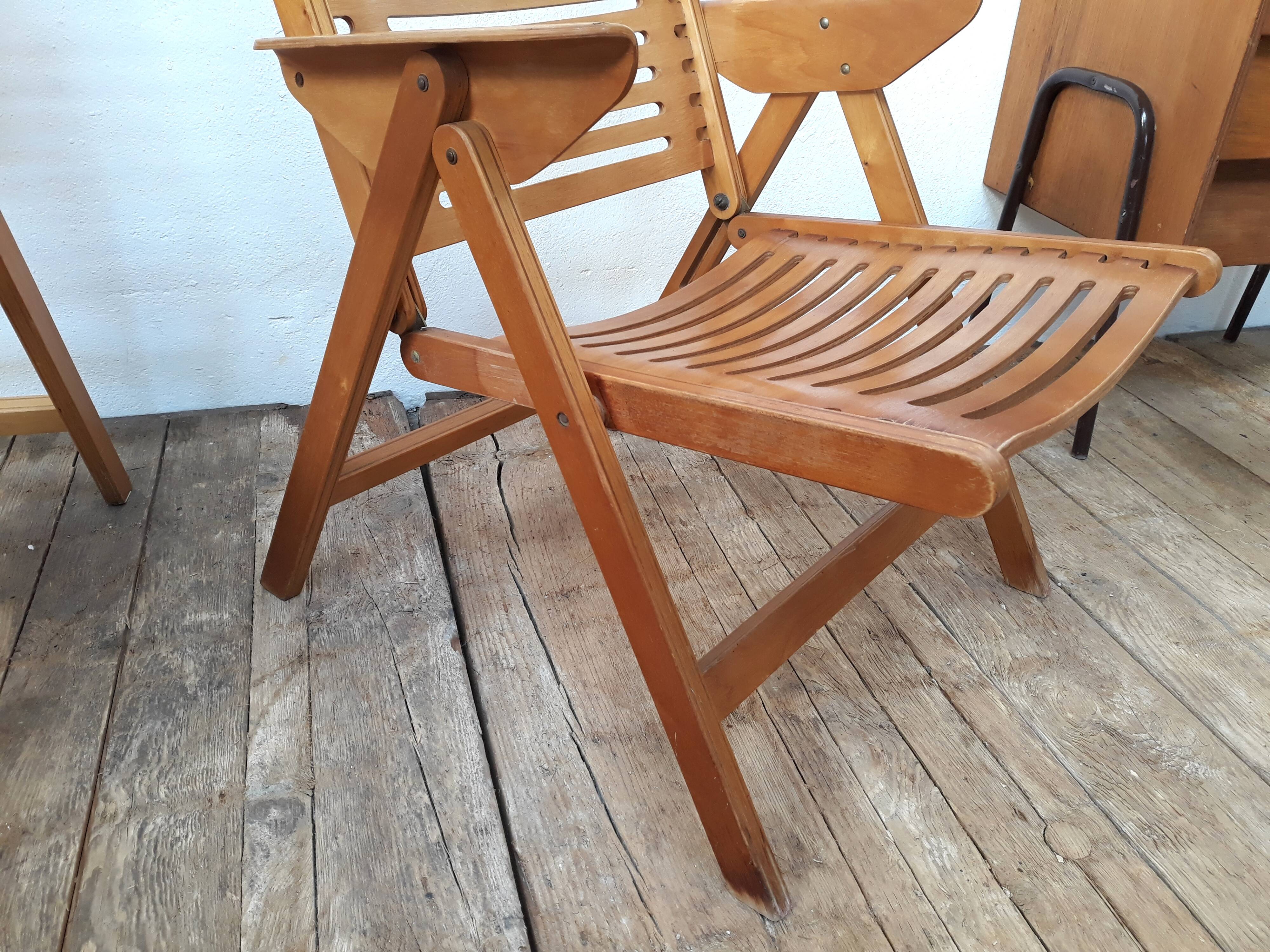 2 folding chairs vintage Rex lounge by Niko Kralj design