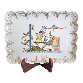 Rectangular top in Limoges porcelain