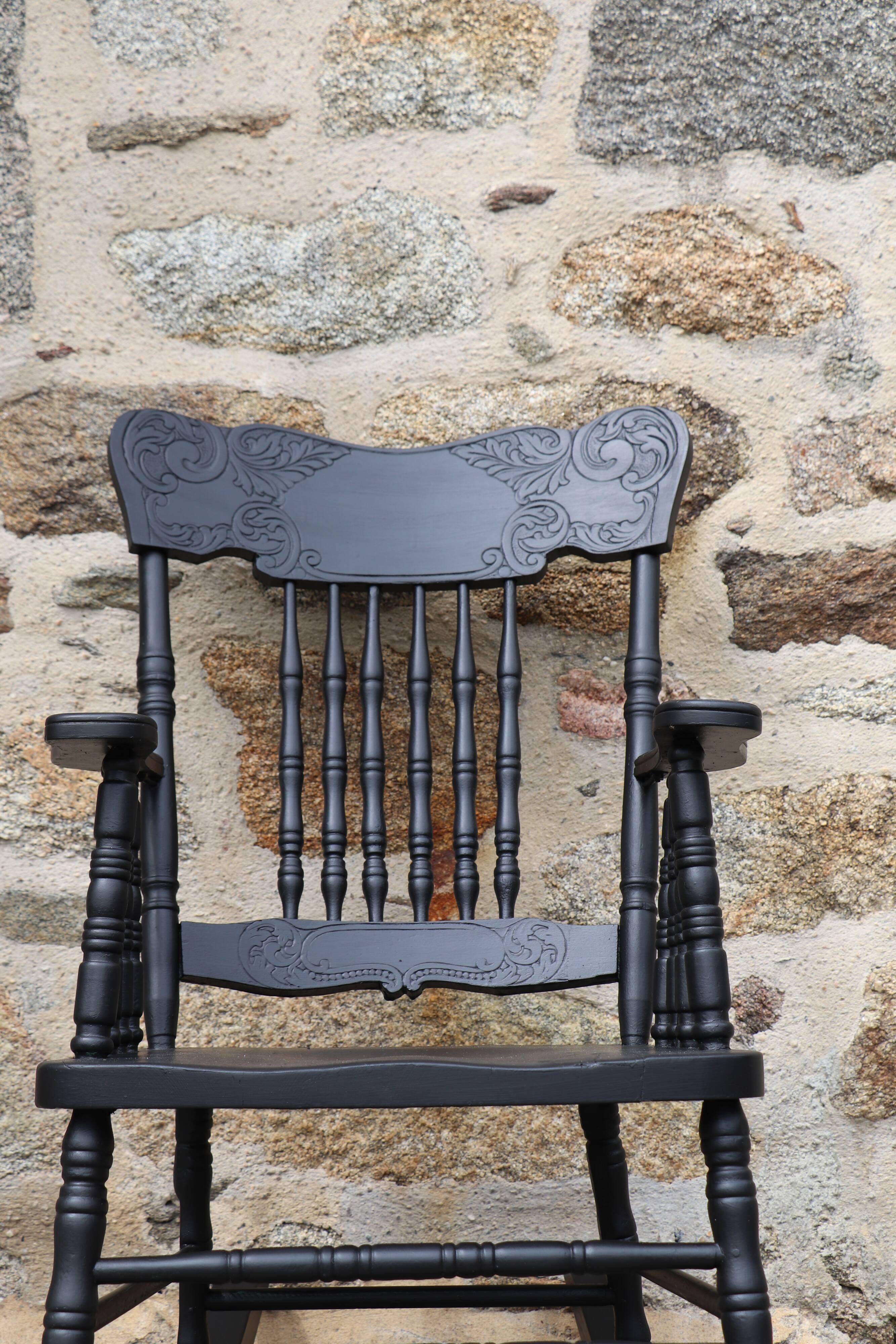 American rocking-chair repainted in black