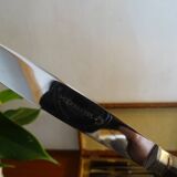 12 vintage dessert knives Pradel horn sleeves in case