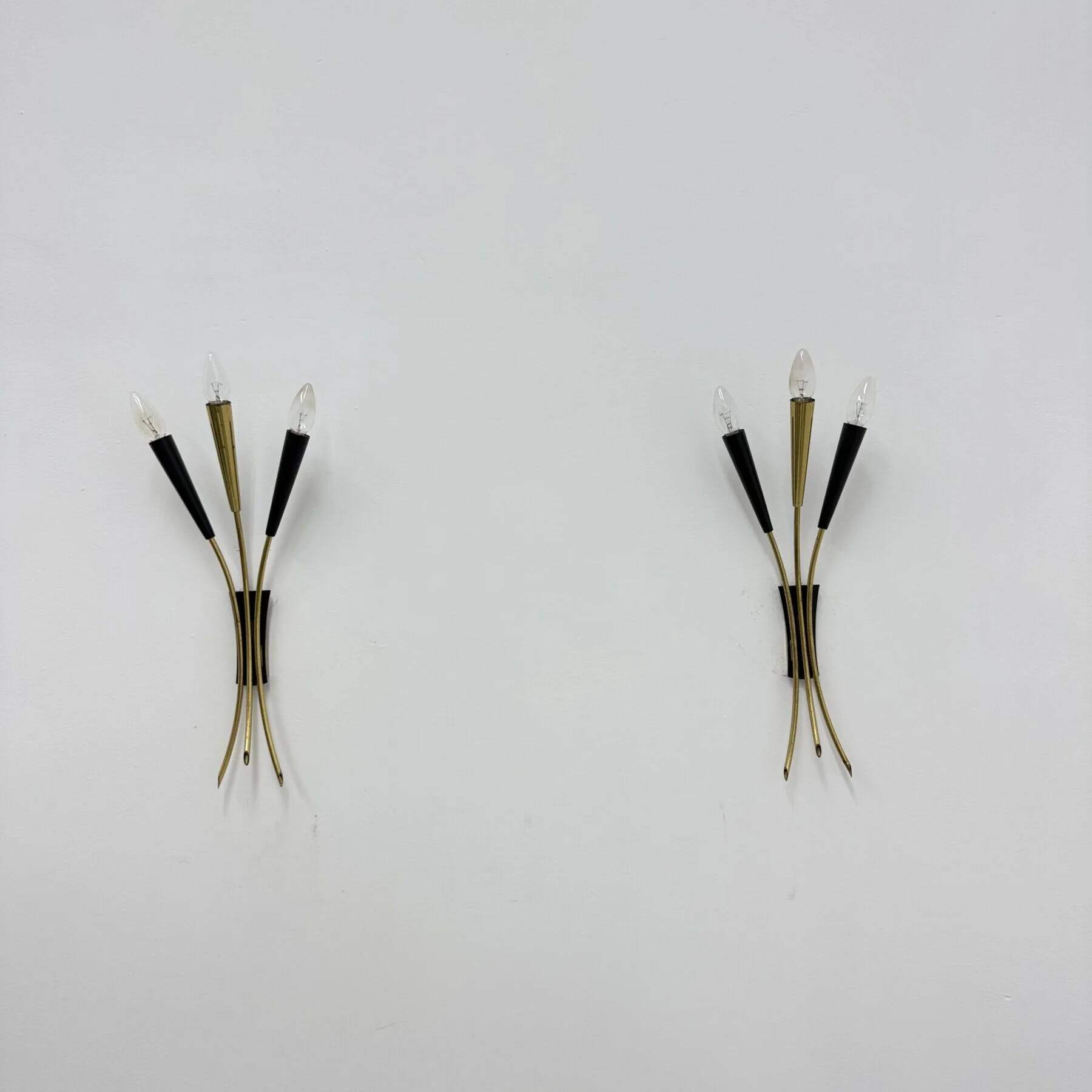 Mid-century Stillovo style brass wall light, 1950s