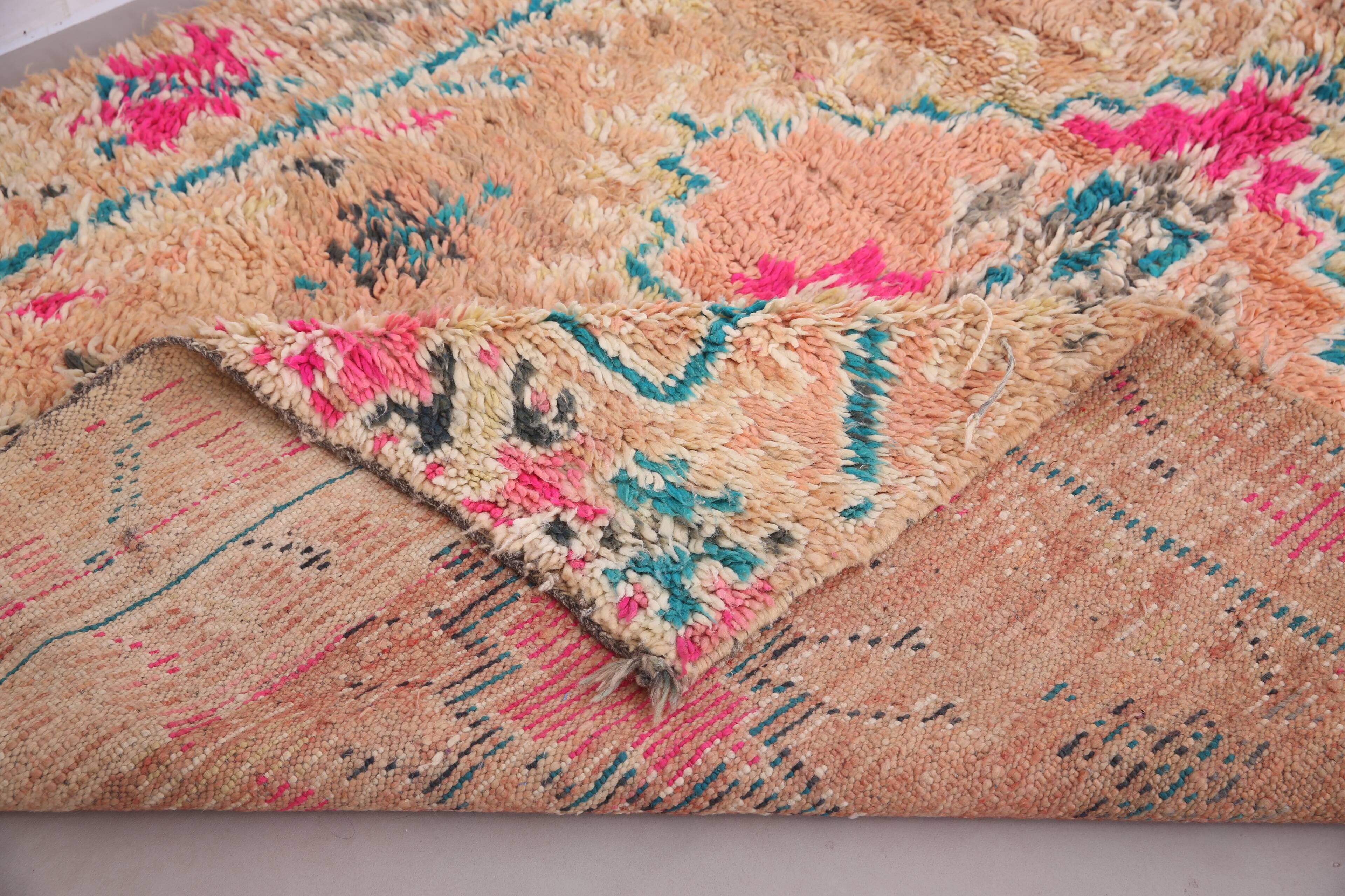 Tapis marocain vintage en laine colorée