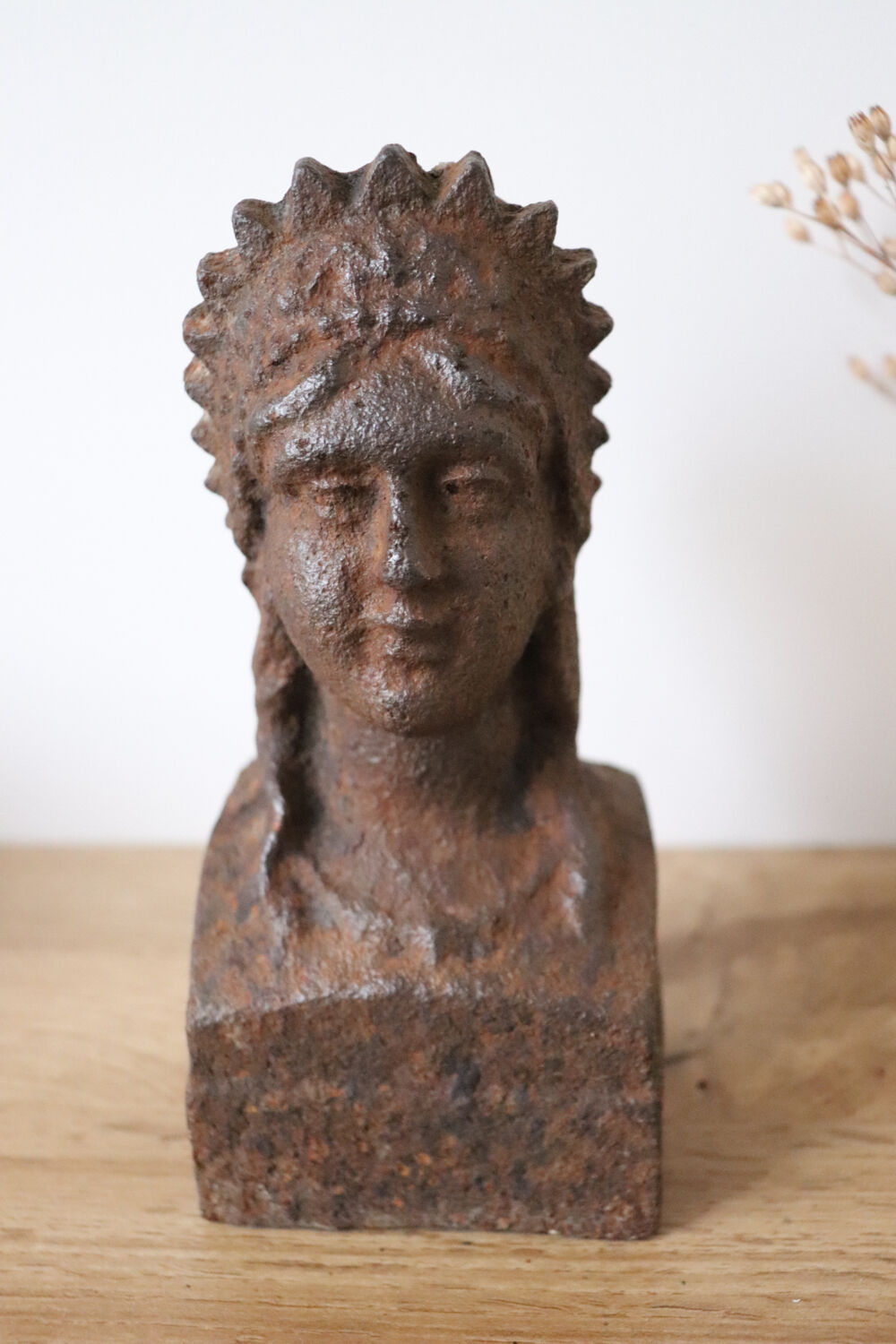 Cast iron bust