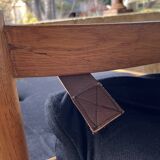 Scandinavian lounge chair COJA in wood and leather, 1960s