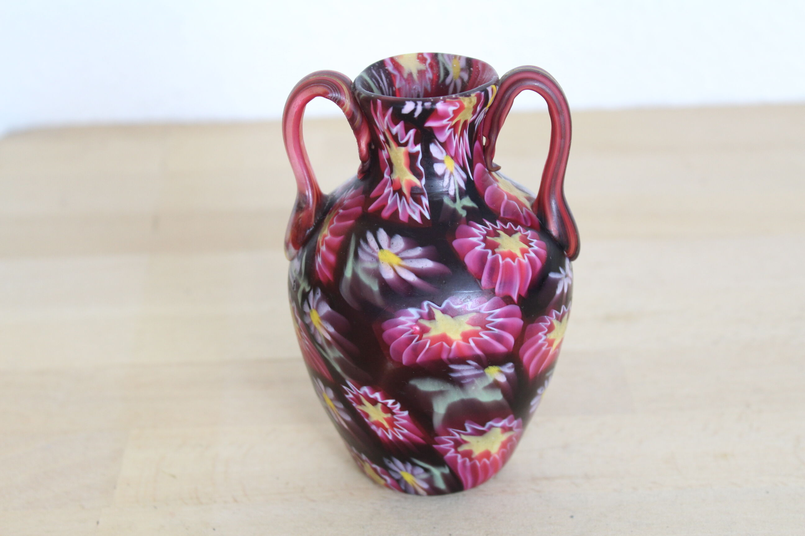 Vase Fratelli Toso 12cm, Murano, glass paste, Millefiori