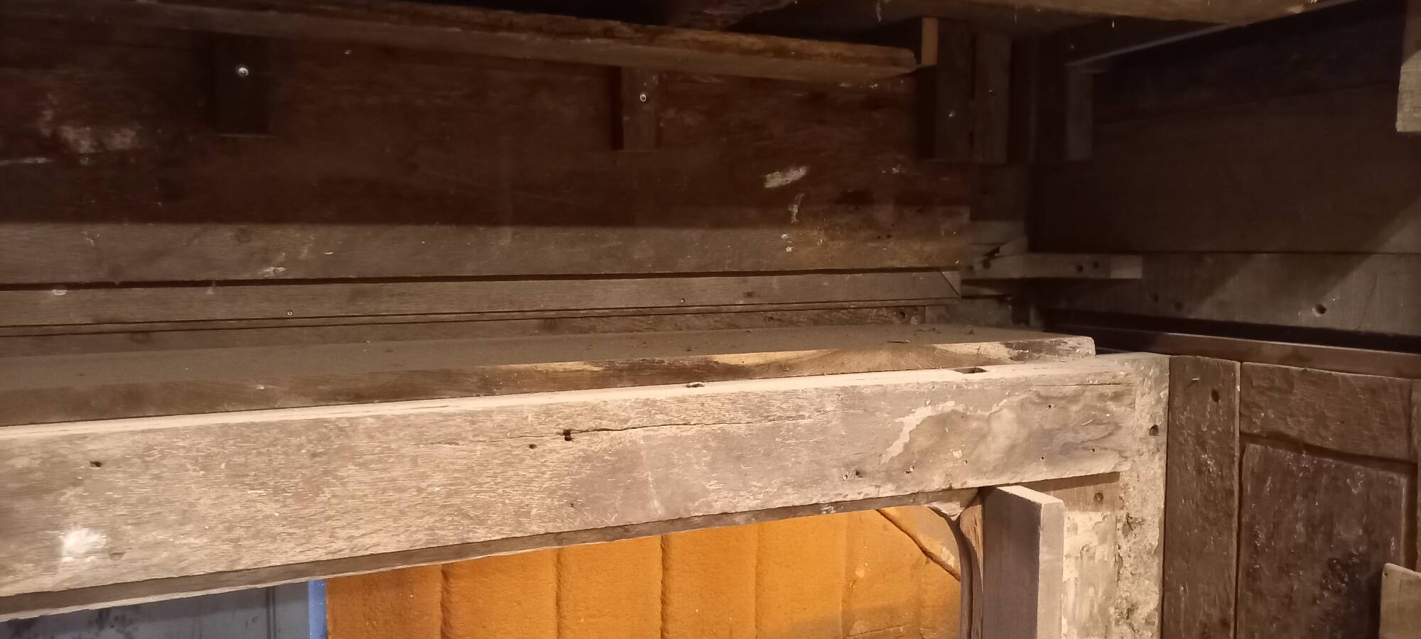 19th-century oak castle fireplace