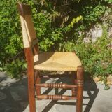 Série de 4 chaises Paillées 1970