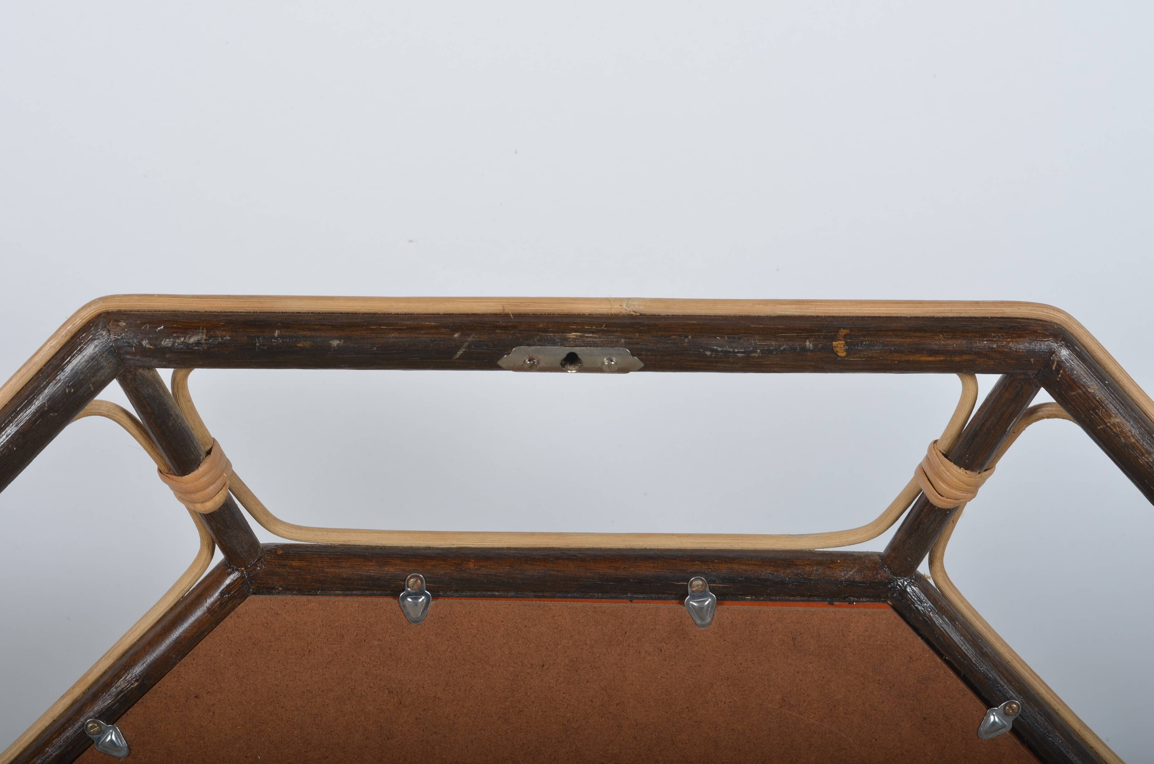 octagonal rattan mirror