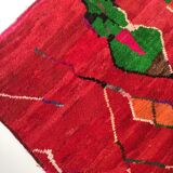 Moroccan Berber carpet Boujaad red and brown with colorful patterns 252x156cm