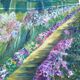Huile sur toile impressionniste – "Le Jardin aux Iris"