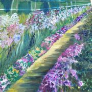Impressionist oil on canvas – "The Garden of Irises"