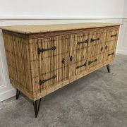Vintage Audoux Minnet style  rattan sideboard