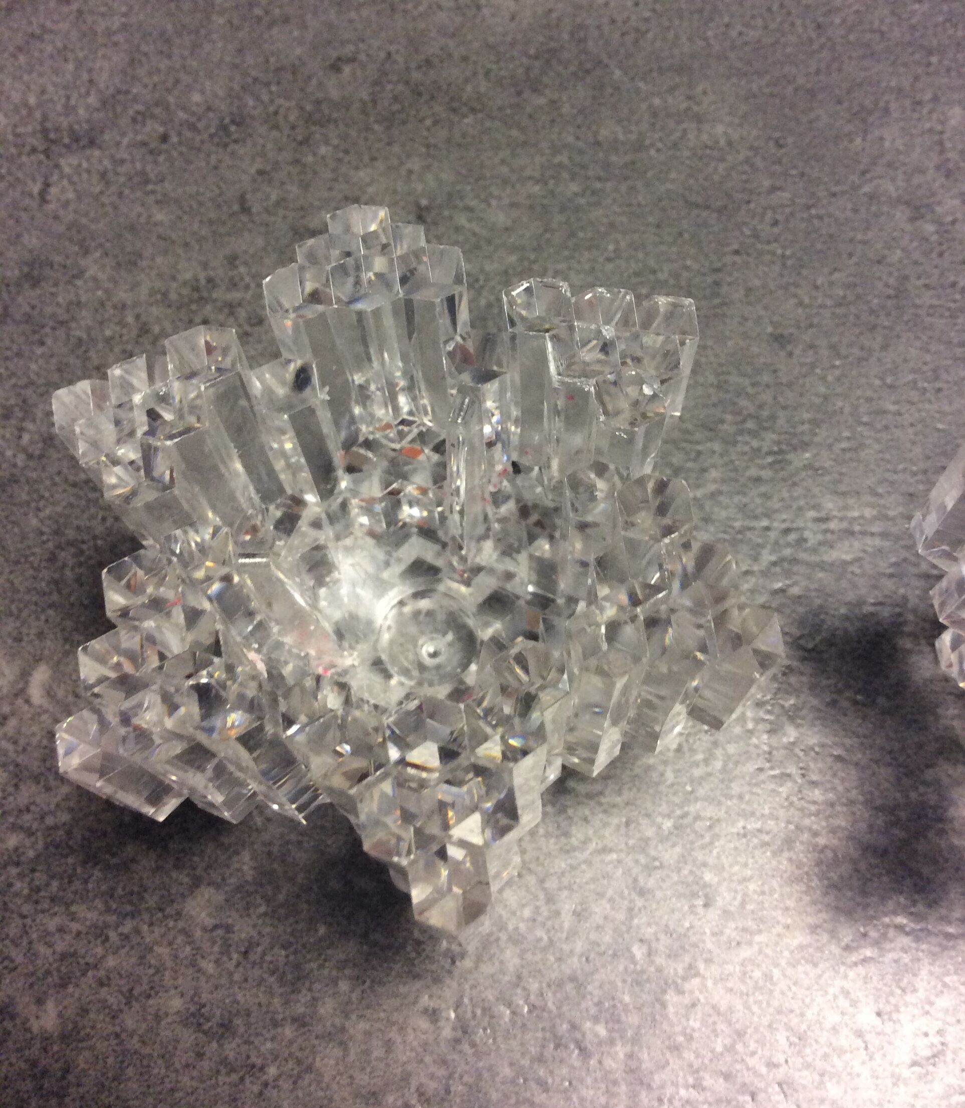 Pair of plexiglass candle holders from the 80s