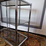 Étagère vitrée chrome année 70