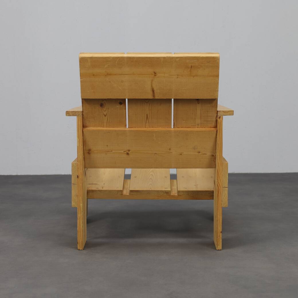 Crate lounge chair, in the style of Gerrit Rietveld, 1980s