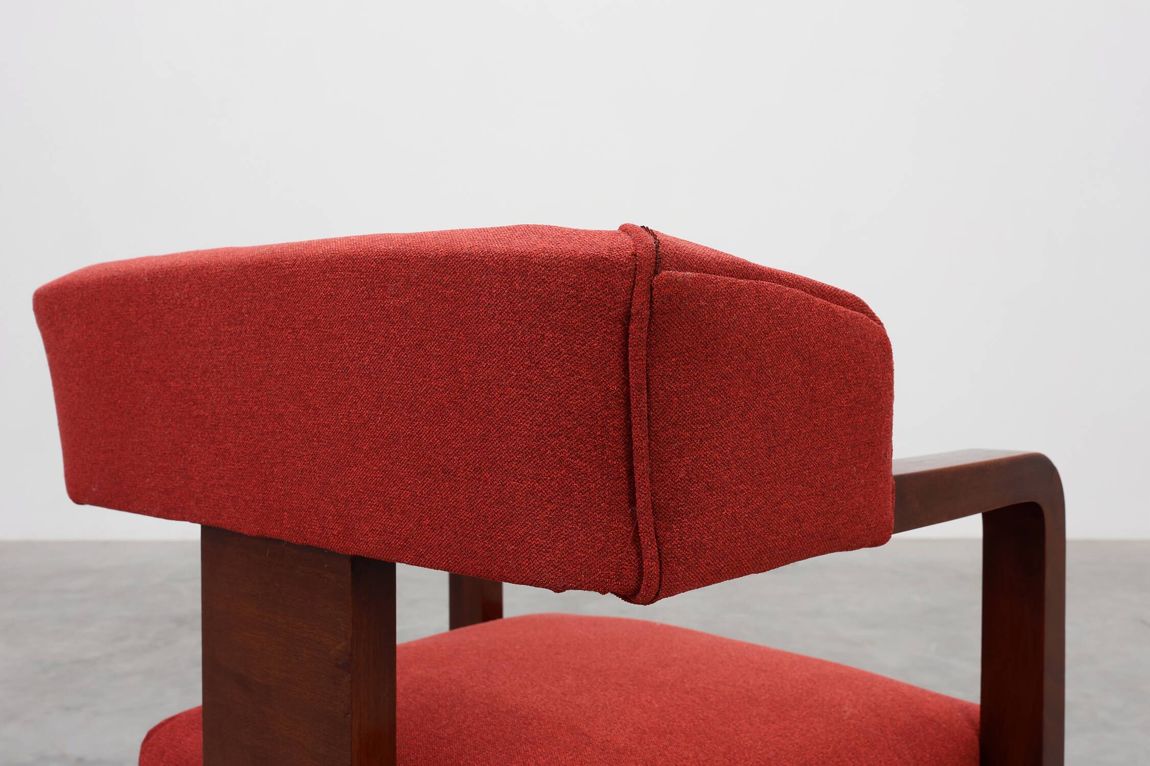 Set of Two Red Reupholstered Art Deco Chairs, Belgium ca. 1920