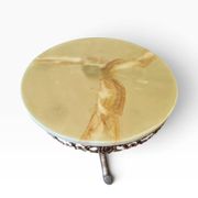 Table d'appoint/table basse vintage en laiton avec plateau en onyx