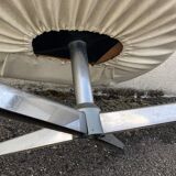 Vintage 70s white leatherette shell armchair