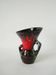 Vase en céramique, marron & rouge, 1970