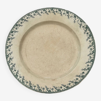 grand plat rond en porcelaine opaque de Gien modèle Montigny