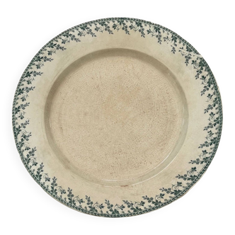 grand plat rond en porcelaine opaque de Gien modèle Montigny
