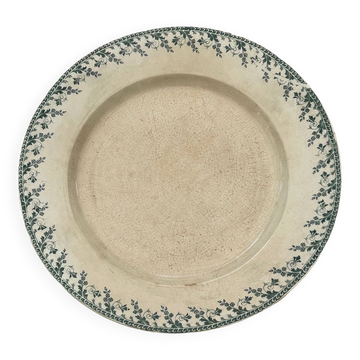 large round dish in opaque Gien porcelain, Montigny pattern