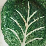 Large cabbage leaf plate Gerber – French barbotine – decorative piece