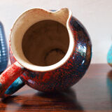 Ceramic pitcher of the potters of Accolay multicolored
