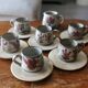 Service à café en grès signé Gustave Le Murier – 6 tasses, 6 soucoupes