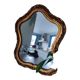 Golden mirror, 44x36 cm