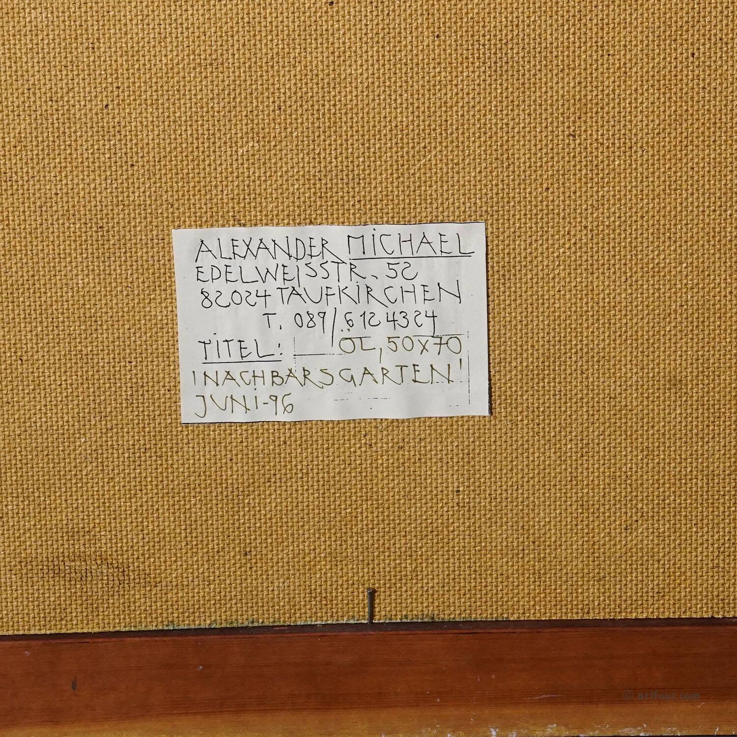 In the neighbour's garden, 1996 – Oil painting by Alexander Michael