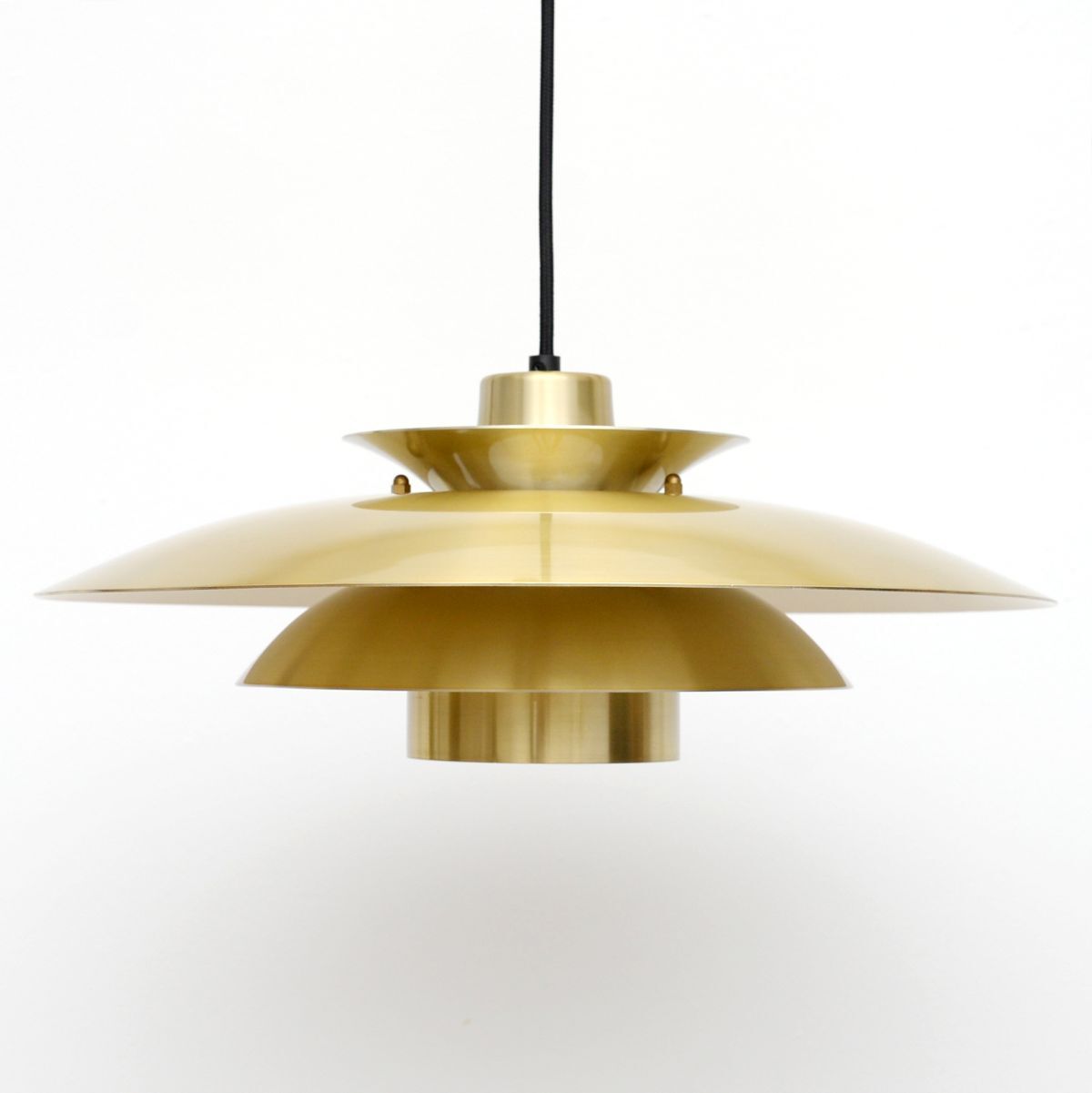 Danish pendant lamp in golden brass 60's