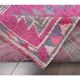 Pink-gray vintage Turkish hand-knotted tribal runner 79x390